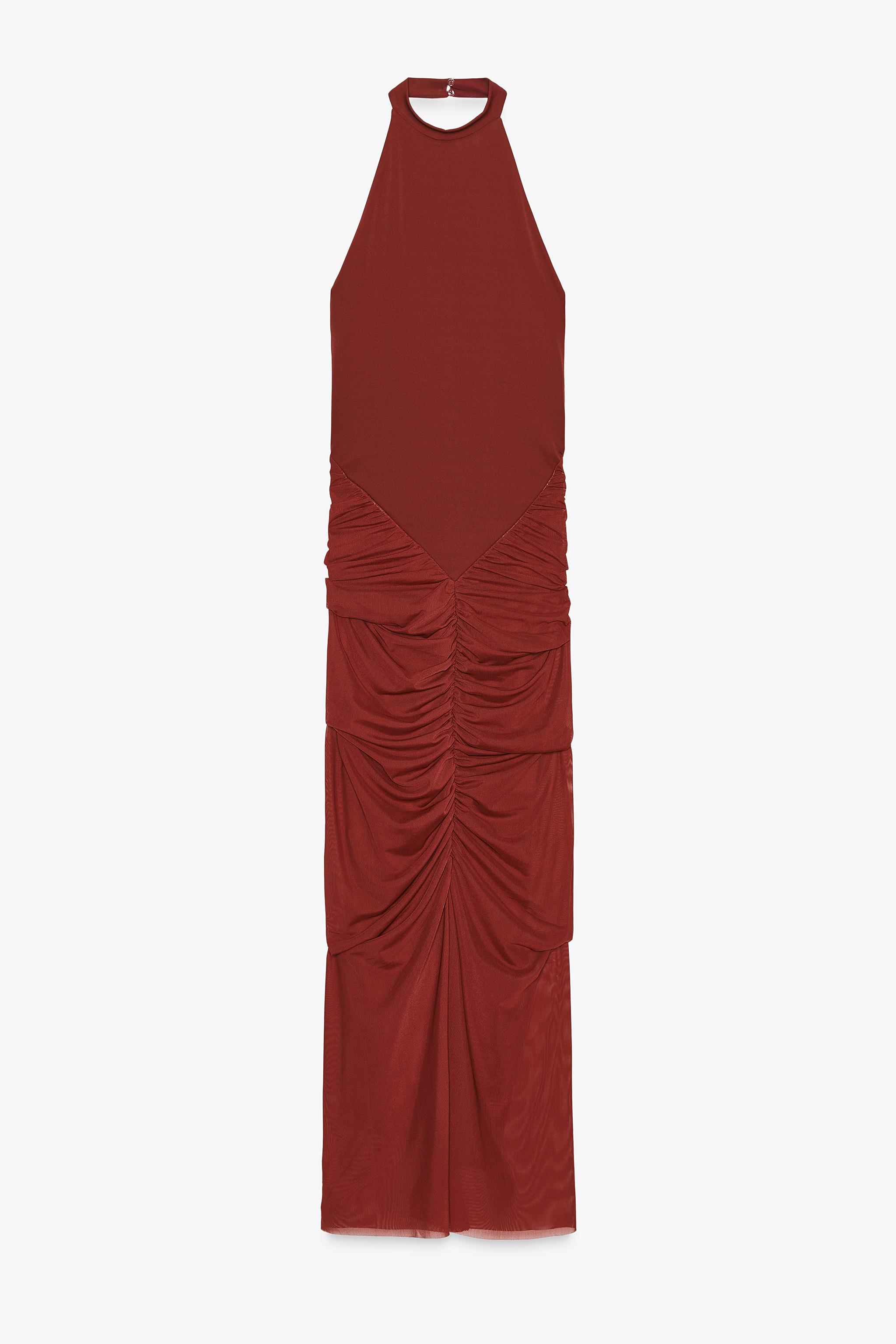 HALTER TULLE COMBINATION DRESS